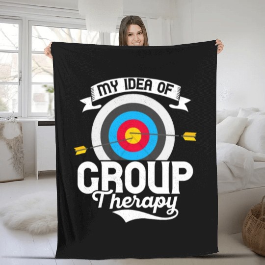 My Idea Of Group Therapy Bow & Arrows Target Arche Fleece Blankets