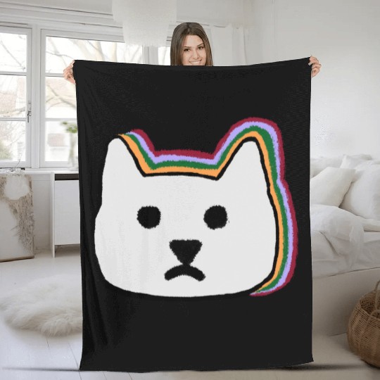 cat face Fleece Blankets