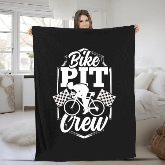 Bike Pit Crew Bicycle Bike Race Cycling Racing Fleece Blankets