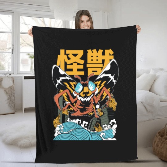 Kaiju Moth Fleece Blankets