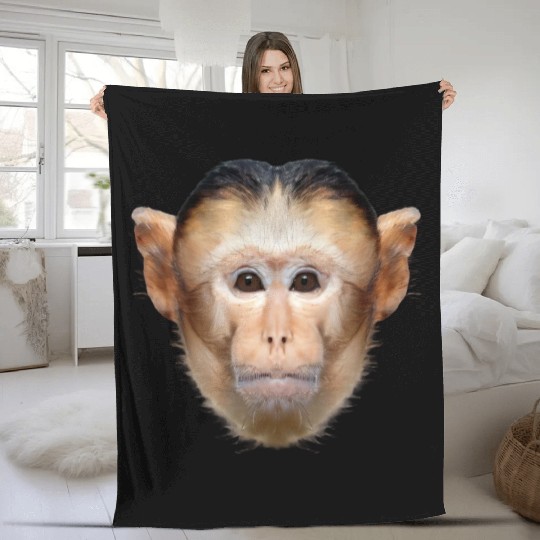Capuchin Monkey Face Fleece Blankets