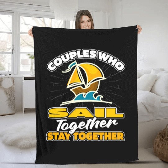 Sailing Sailor Couple Fleece Blankets