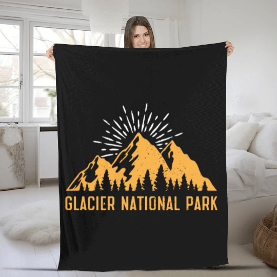 Glacier National Park Mountaineers Mountain lover Fleece Blankets