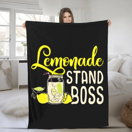Lemonade Stand Boss Funny Lemon Juice Businesslemo Fleece Blankets