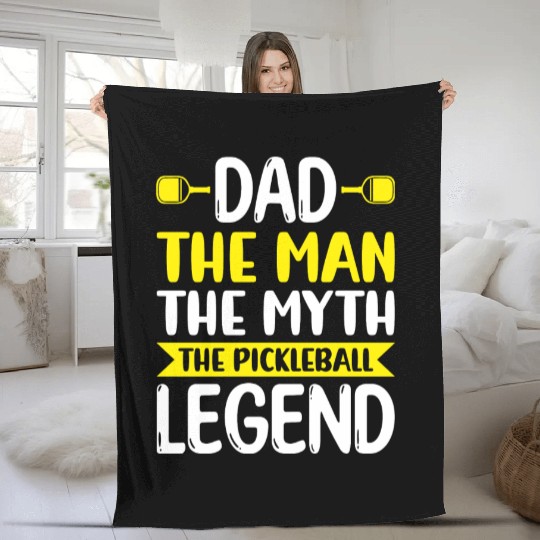 Pickleball Dad Funny Fleece Blankets