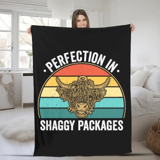 Perfection In Shaggy Packages Highland Cow Fleece Blankets