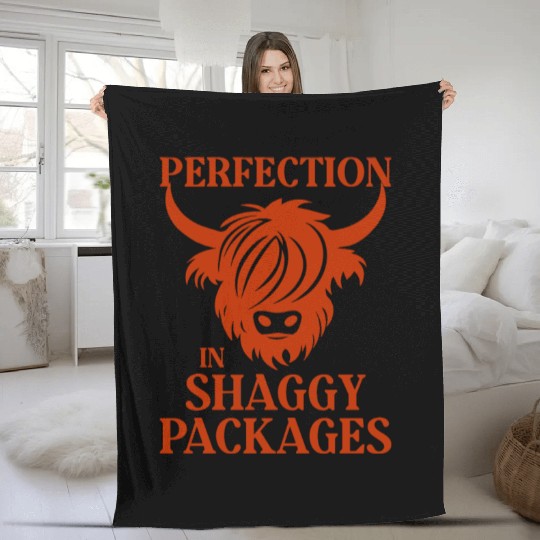 Perfection In Shaggy Packages Highland Cow Fleece Blankets