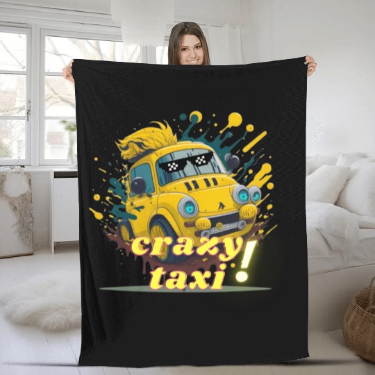 crazy taxi Fleece Blankets