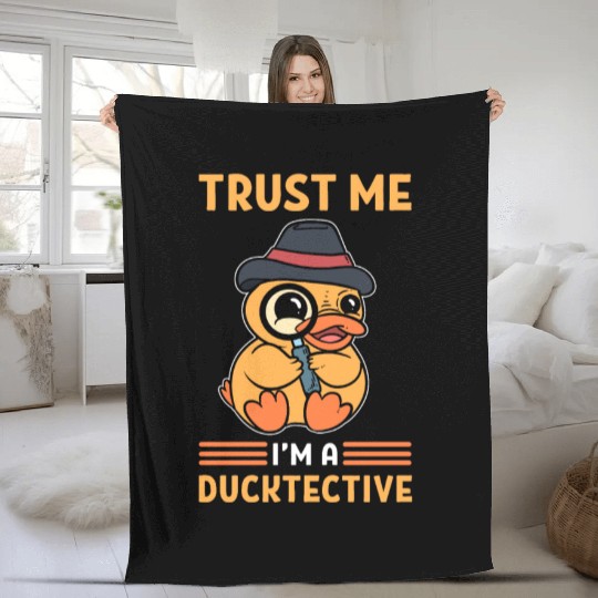 Detective Duck Private Detective Fleece Blankets