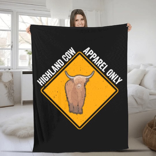 Highland Cow Apparel Only Fleece Blankets