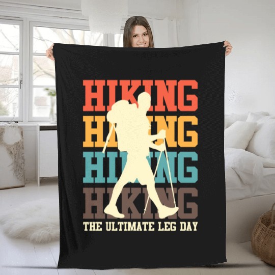 Wanderlust Ultimate Leg Day Mountain Fan Hiking Fleece Blankets