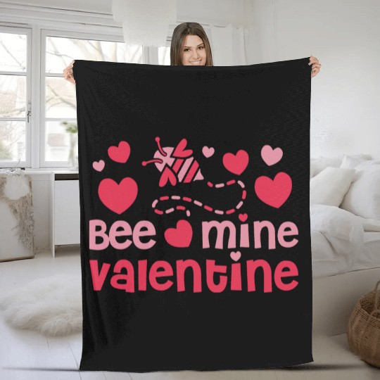 Bee Mine Valentine Fleece Blankets