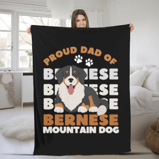 Bernese Mountain Dog. Best mom of Bernese Mountain Fleece Blankets