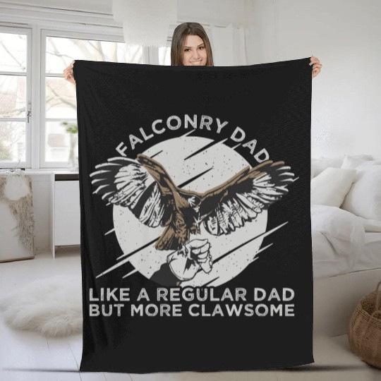 Falconry Dad Eagle Flying Fleece Blankets