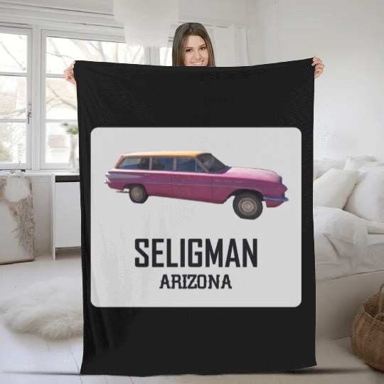 Old car city of Seligman in Arizonna, US Route 66 Fleece Blankets