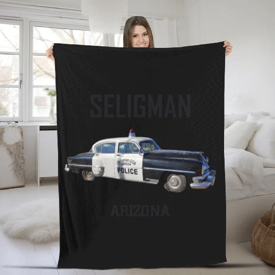 Old car city of Seligman in Arizonna, US Route 66 Fleece Blankets