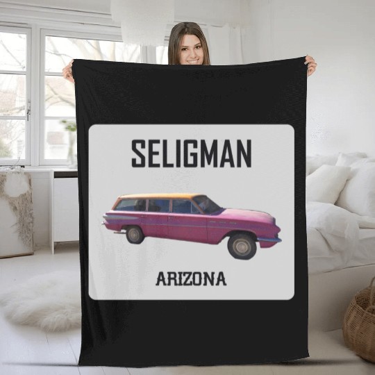 Old car city of Seligman in Arizonna, US Route 66 Fleece Blankets