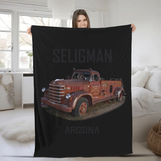 Old car city of Seligman in Arizonna, US Route 66 Fleece Blankets
