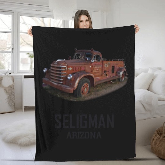 Old car city of Seligman in Arizonna, US Route 66 Fleece Blankets