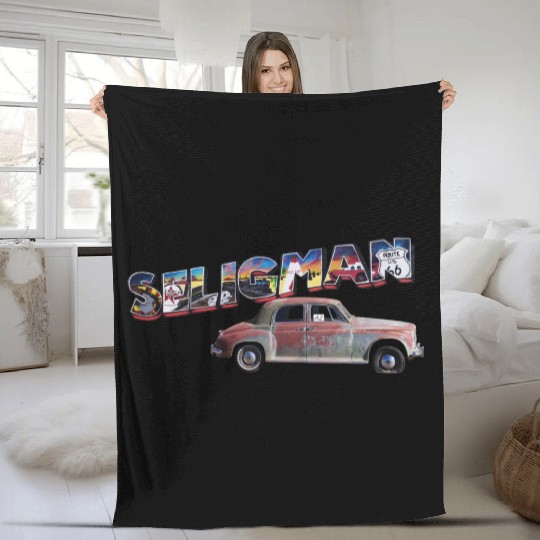 Old car city of Seligman in Arizonna, US Route 66 Fleece Blankets