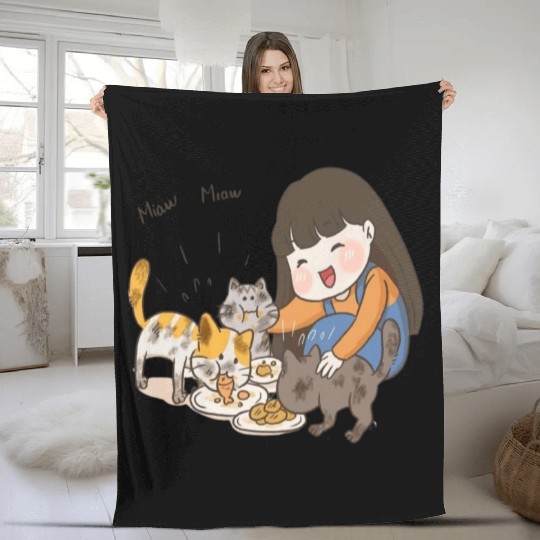 Crazy Cat Lady is My Destiny Fleece Blankets