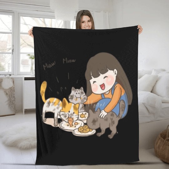 Crazy Cat Lady is My Destiny Fleece Blankets