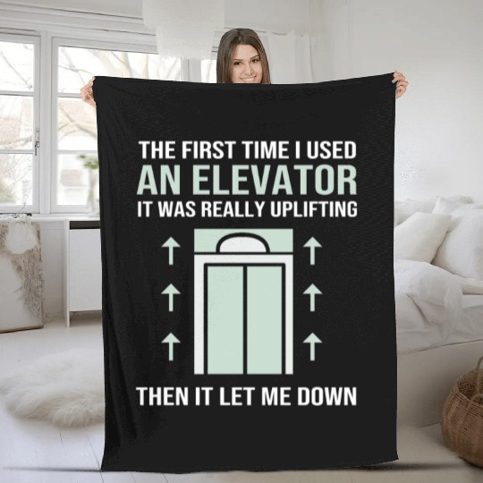 The First Time I Used An Elevator Mechanic Fleece Blankets