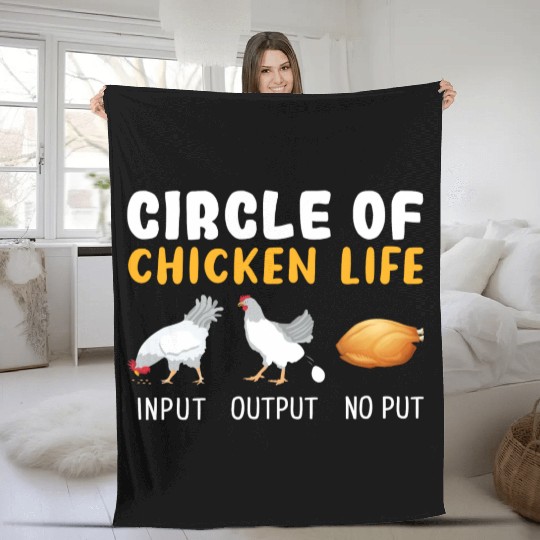 Funny Farmer Animal Circle Of Chicken Life Fleece Blankets