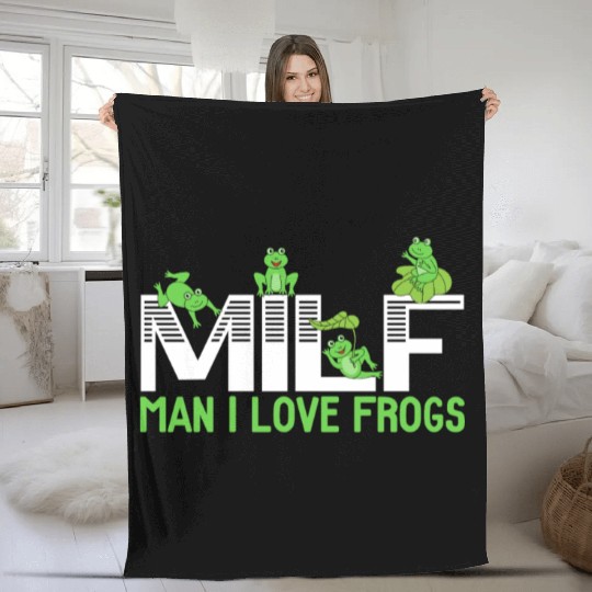 Man I Love Frogs Tadpole Amphibian Herpetologist Fleece Blankets