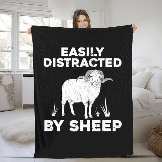 Cute Sheep For Men Women Lamb Farm Animal Farmer Fleece Blankets