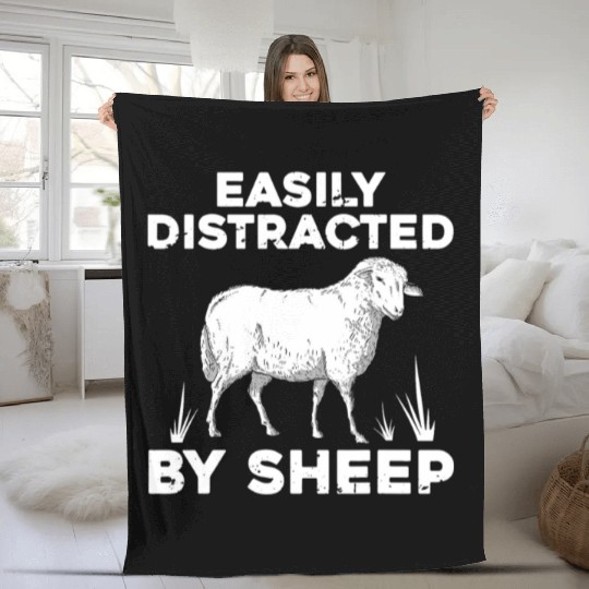 Cute Sheep For Men Women Lamb Farm Animal Farmer Fleece Blankets