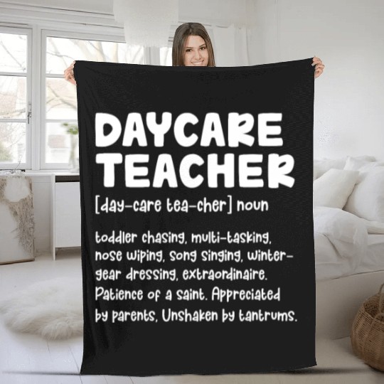 Daycare Teacher Definition Fleece Blankets