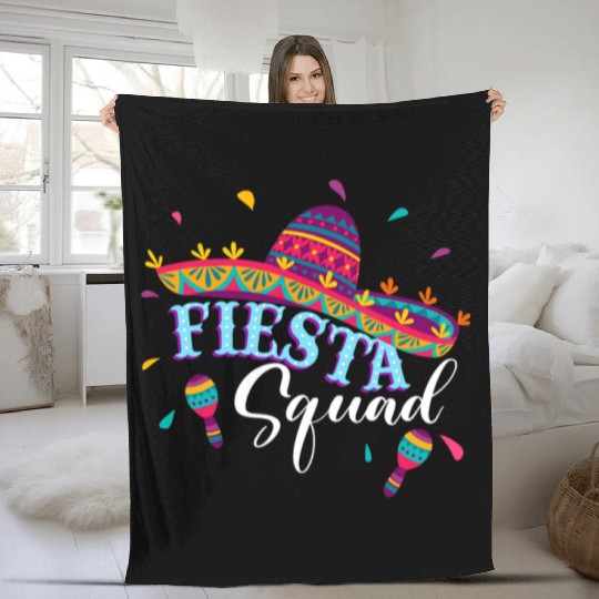Fiesta Squad Cinco De Mayo Mexican Sombrero Family Fleece Blankets