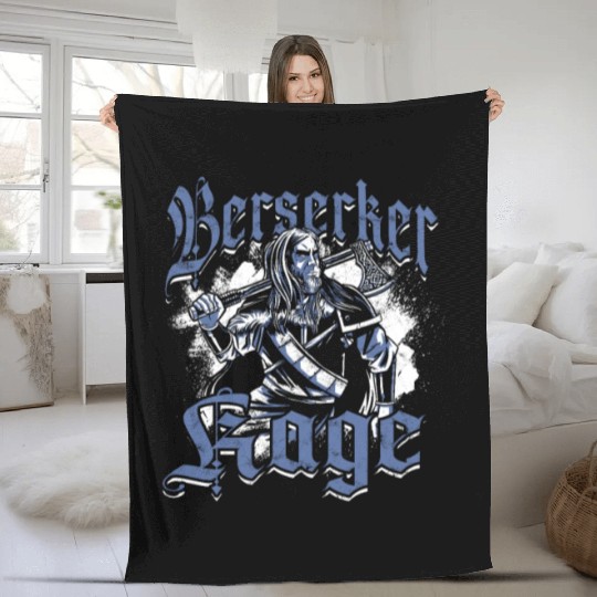 Berserker rage - Viking Fleece Blankets