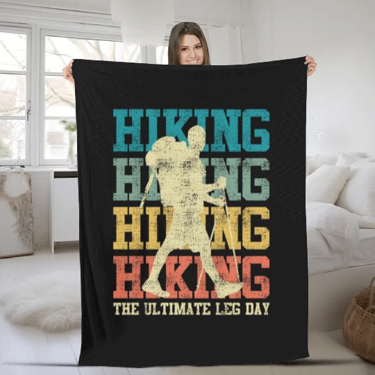 Wanderlust Ultimate Leg Day Mountain Fan Hiking Fleece Blankets