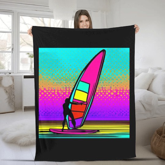 Windsurfing is freedom Fleece Blankets