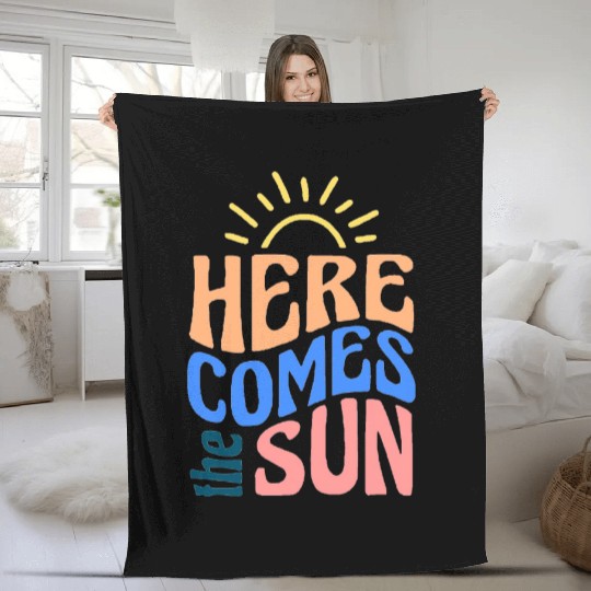 Here comes the sun Fleece Blankets