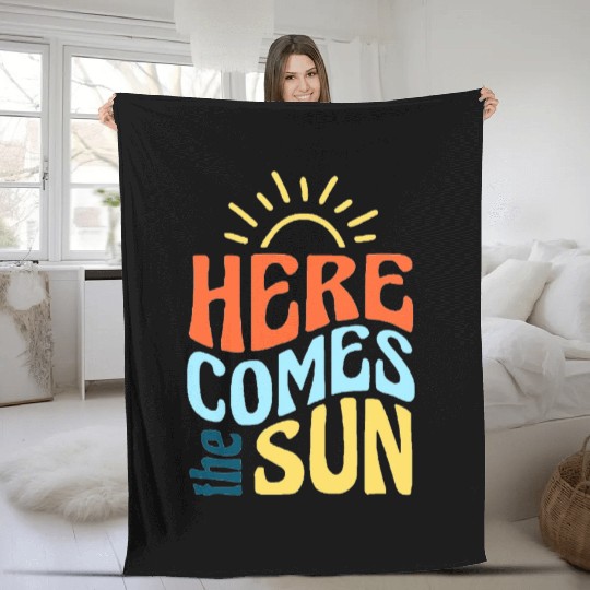 Here comes the sun Fleece Blankets