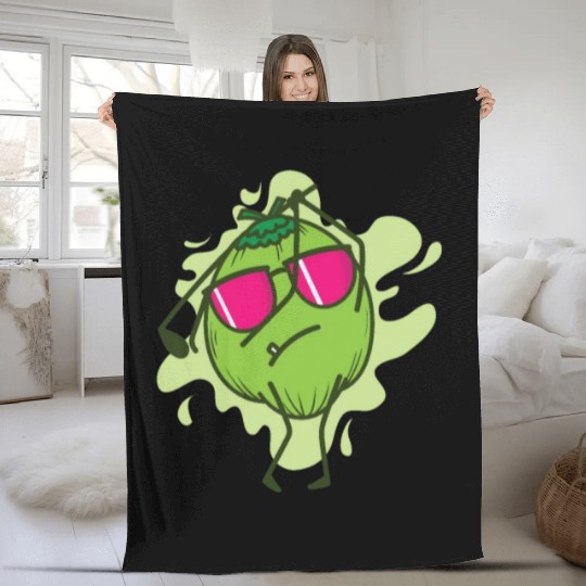 Coconut playing Golf Fruit Palm Fleece Blankets