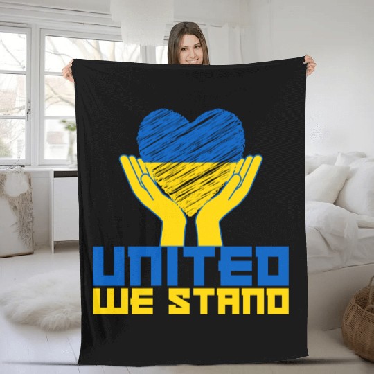 United we stand! US Solidarity for Ukraine Fleece Blankets