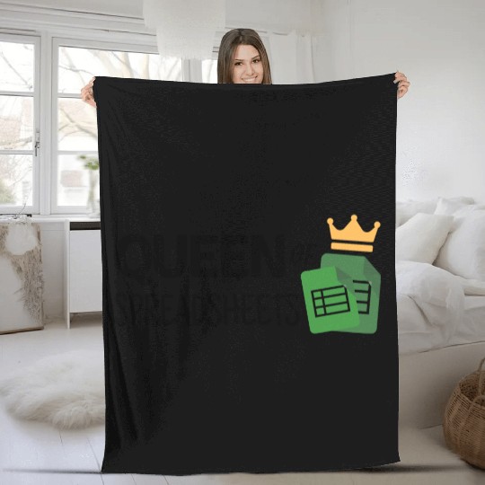 Queen of Spreadsheets - Excel, Accounting, Sheets Fleece Blankets