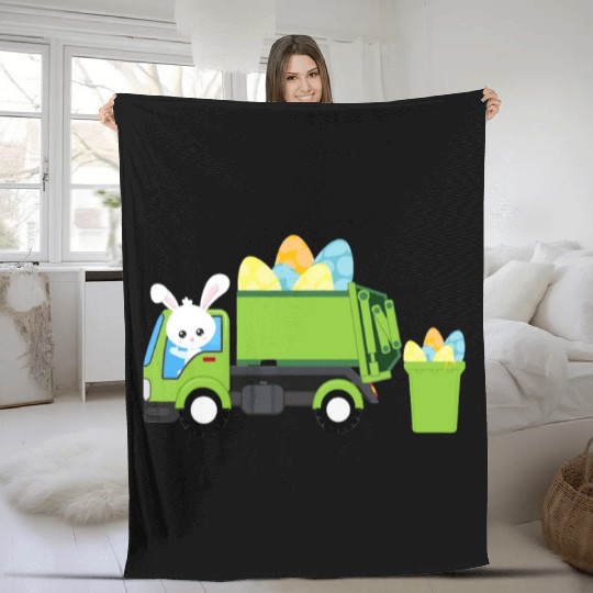 Garbage Truck Easter Bunny Egg Hunt Toddler Kids B Fleece Blankets