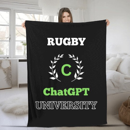 Rugby ChatGPT University Fleece Blankets