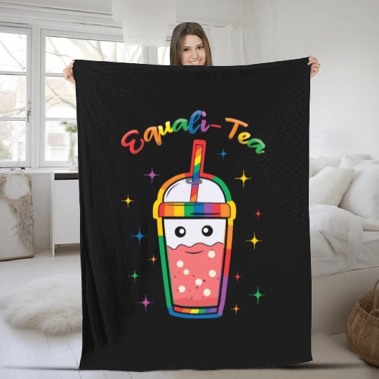 Tea Equality Gay LGBTQ Rainbow LGBT Pride Month Fleece Blankets