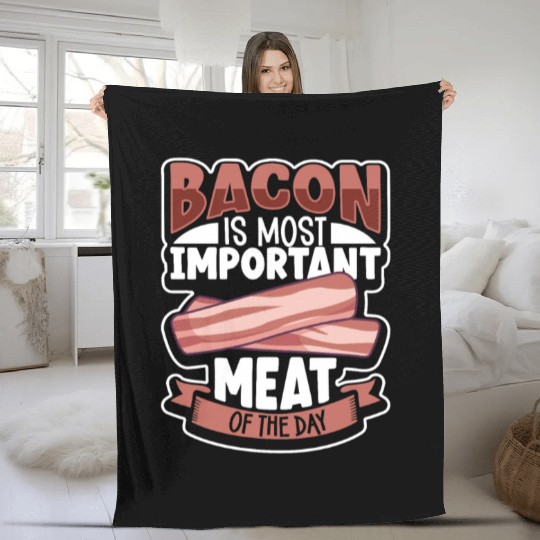 Bacon Lover Funny Bacon Famous Food Keto Diet Fleece Blankets