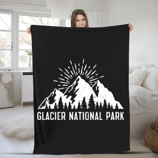 Glacier National Park Mountaineers Mountain lover Fleece Blankets