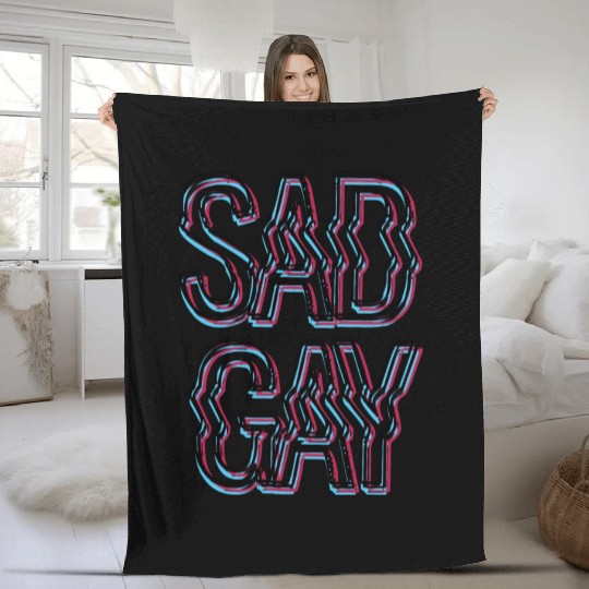 Sad Gay Fleece Blankets