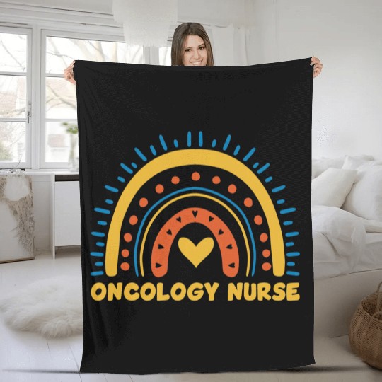 Great Oncology Nurse Rainbow RN Nurses Team Fleece Blankets