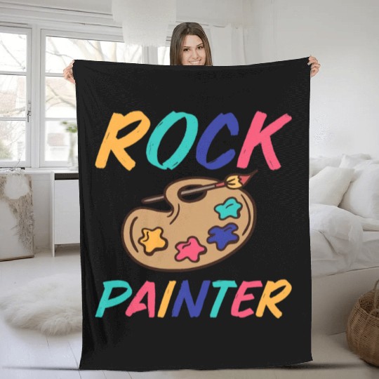Great Rock Painter Outfit Rock Painting Lovers Fleece Blankets