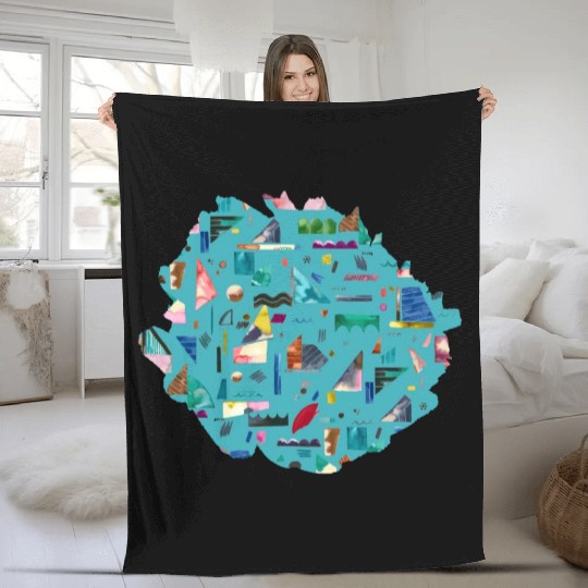 Sailing Boats Multi Blue Fleece Blankets